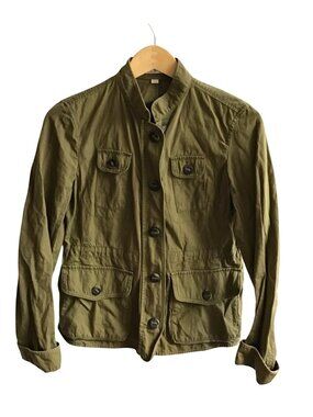 LOFT- WOMENS ARMY GREEN  96% COTTON LONG SLEEVE BUTTON DOWN JACKET SIZE SMALL